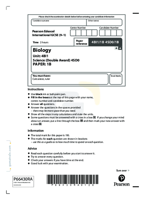 Biology 4BI1/1B November 2021