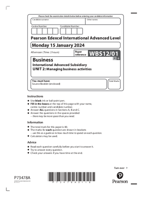 Business WBS12/01 January 2024 