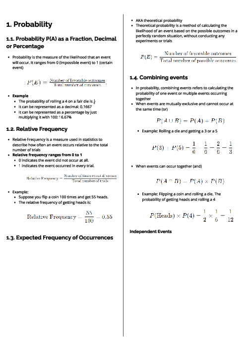  International Mathematics (0607) Probability Revision Note