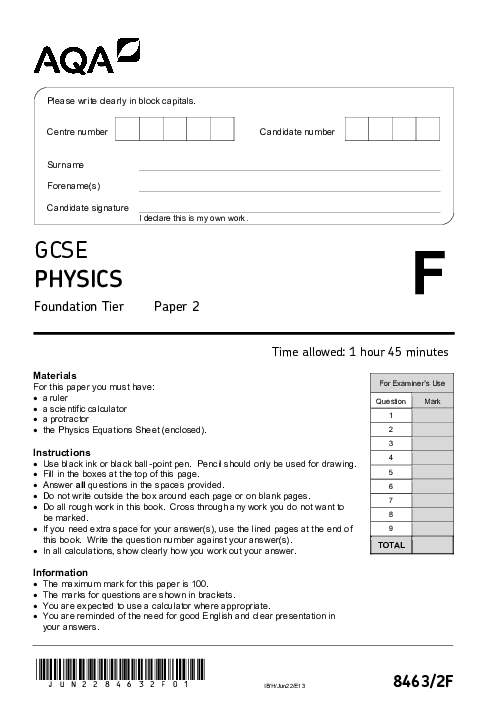 Physics 8463/2F June 2022