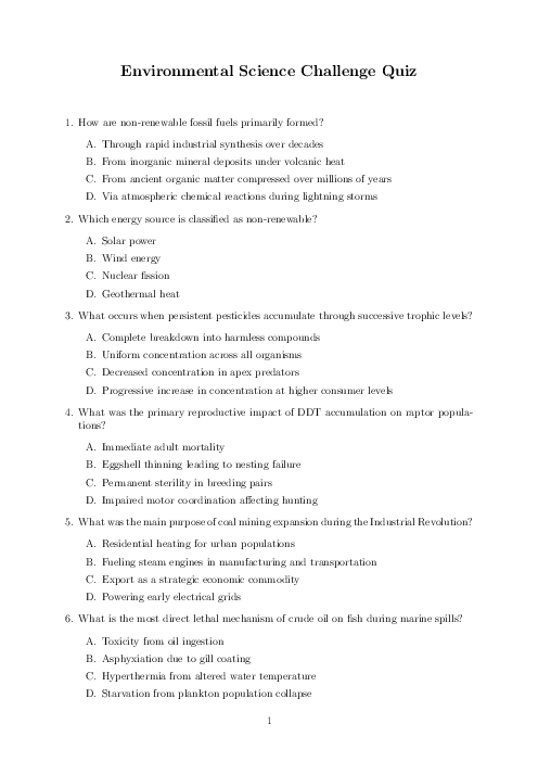 Checkpoint Science (biology) | the Planet Tests - Topical MCQ