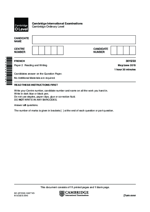 French 3015/22 May June 2014