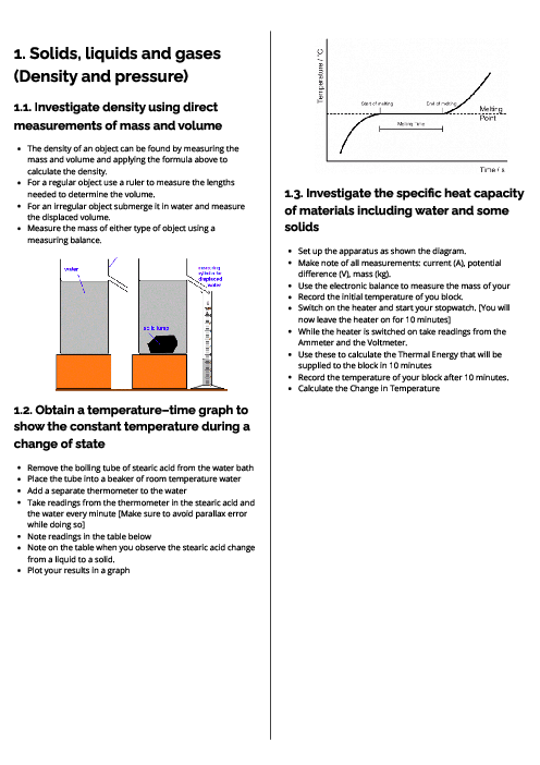  Physics (4PH1) Solids, liquids and gases (Density and pressure) Revision Note
