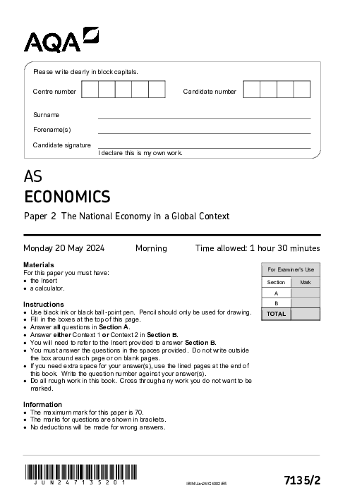 Economics 7135/2 June 2024