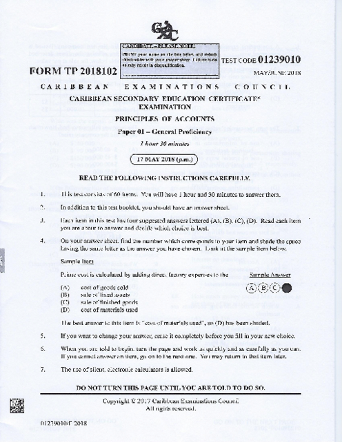 POA June 2018 Paper 1