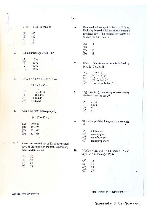 Mathematics June 2021 Paper 1