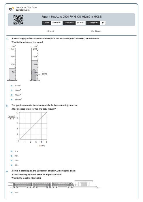 Paper 1 May/June 2006 PHYSICS (0625/01) IGCSE