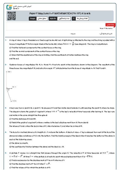 Paper 4 May/June 2004 MATHEMATICH (9709/4) A Levels