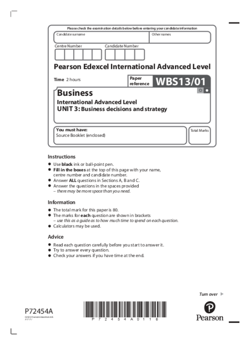 Business  WBS13/01 January  2023