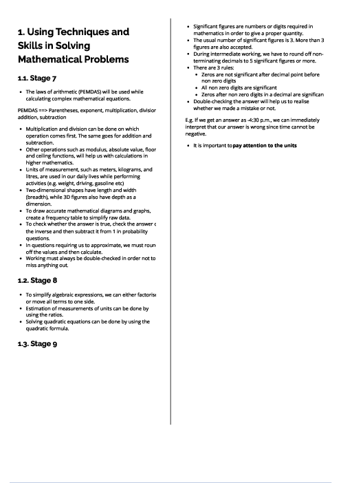 Checkpoint Mathematics | Using Techniques and Skills in Solving Mathematical Problems Revision Note