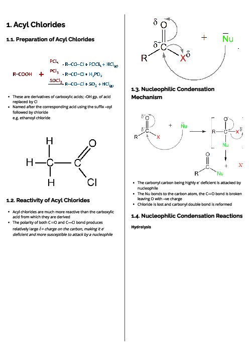 Chemistry (9701) Acyl Chlorides Revision Note