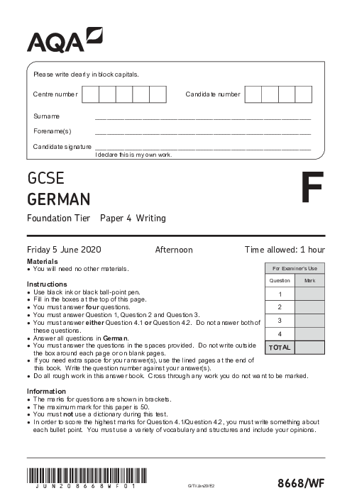 German 8668/WF June 2020