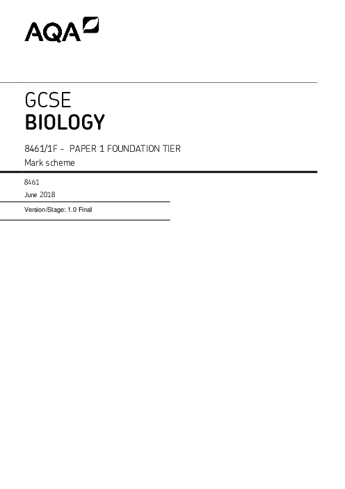 Biology 8461/1F June 2018