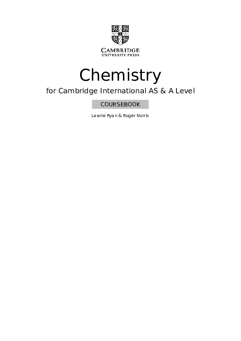 Chemistry 9701 Coursebook , AS and A Level | Free PDF