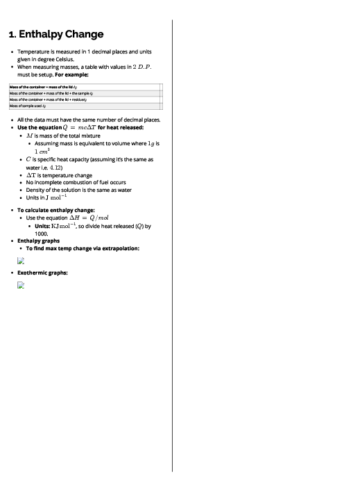 Chemistry (9701) Enthalpy Change Revision Note
