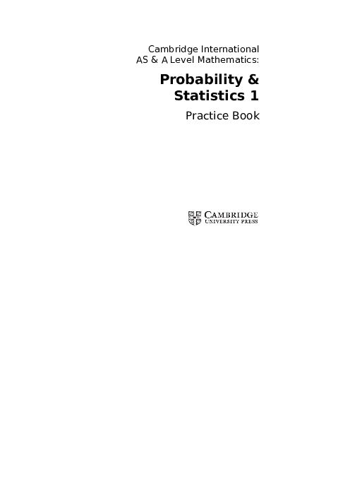  Probability and Statistics 1 , 9709 Practice Book AS and A Level | Free PDF