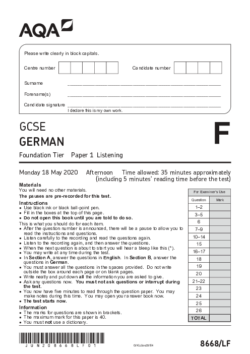 German 8668/LF June 2020