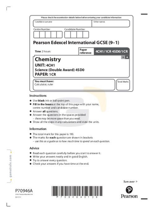 Chemistry 4CH1/1CR May Jun 2022