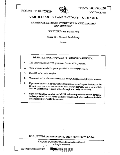 POB June 2025 Paper 2