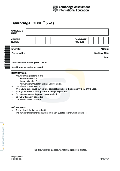 Spanish 7160/42 May June 2024