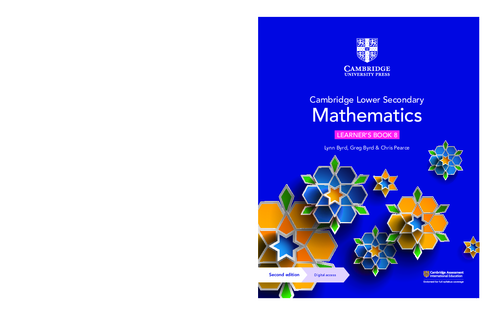 Mathematics Learner′s Book 8 , Lower Secondary Checkpoint | Free PDF