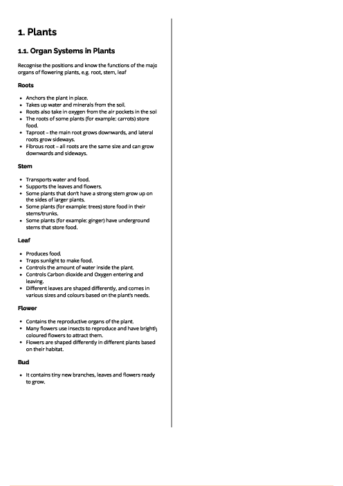 Checkpoint Science (Biology) | Plants Revision Note
