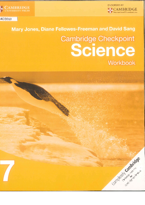 Cambridge International Lower Secondary Checkpoint Science Workbook 7