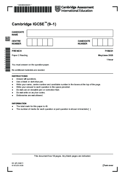 French 7156/21 May June 2025