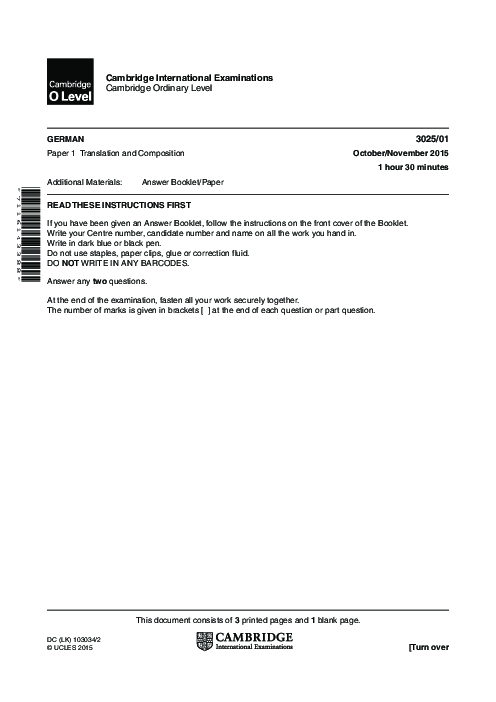German 3025/01 Oct Nov 2014