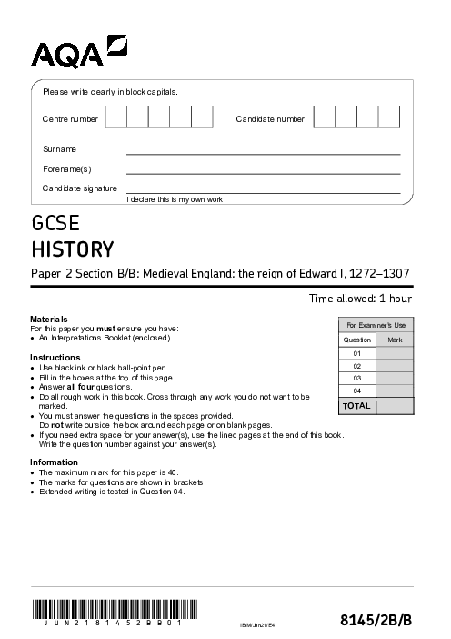 History 8145/2B/B June 2021