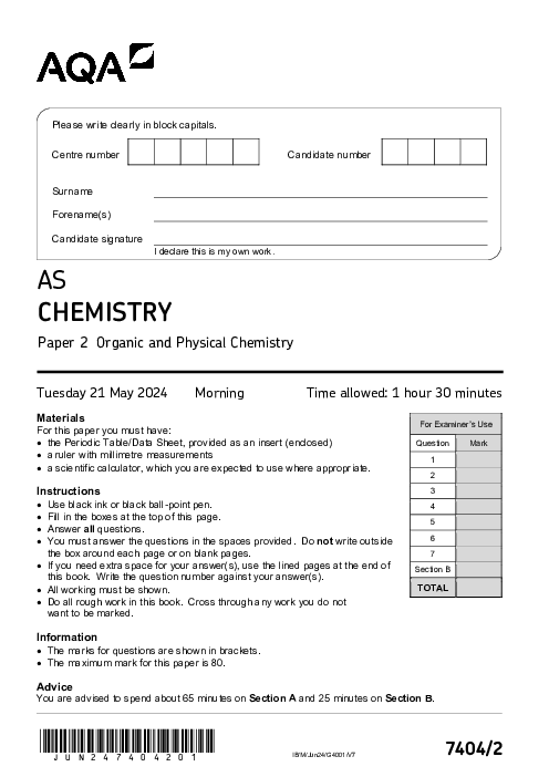 Chemistry 7404/2 June 2024