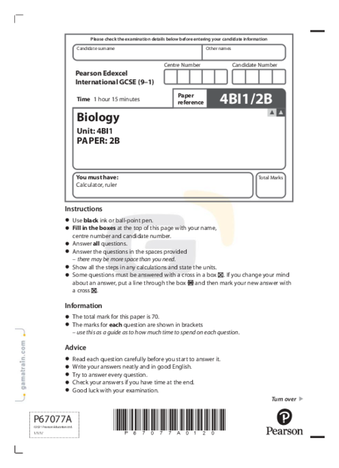 Biology 4BI1/2B May Jun  2021