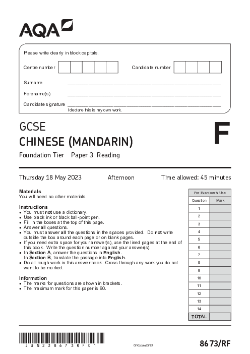 Chinese Mandarine 8673/RF June 2023
