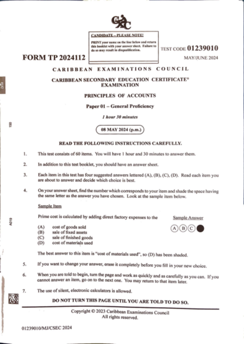 POA June 2024 Paper 1