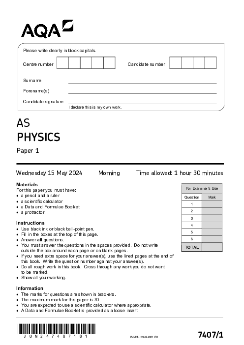 Physics 7407/1 June 2024