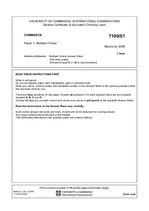 Commerce 7100/01 May June 2006