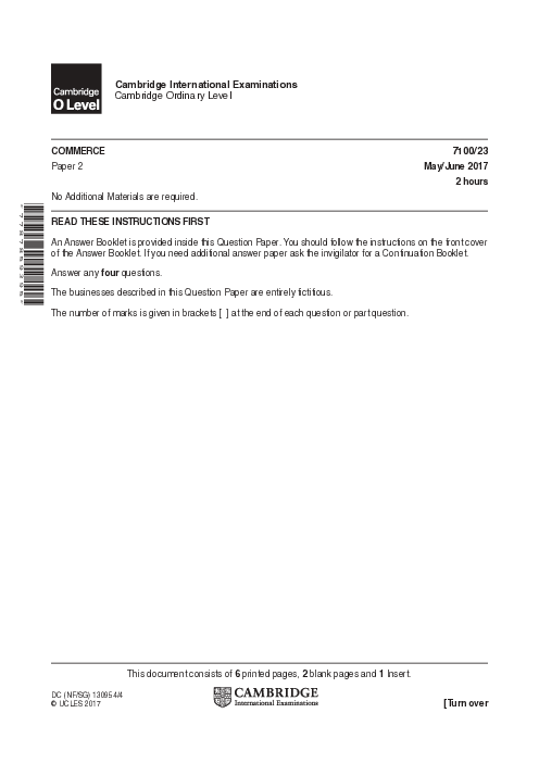 Commerce 7100/23 May June 2017