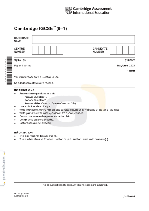 Spanish 7160/42 May June 2023