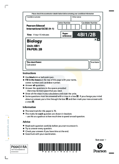 Biology 4BI1/2B November 2021