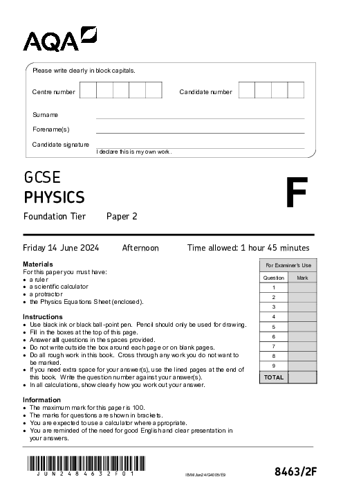 Physics 8463/2F June 2024