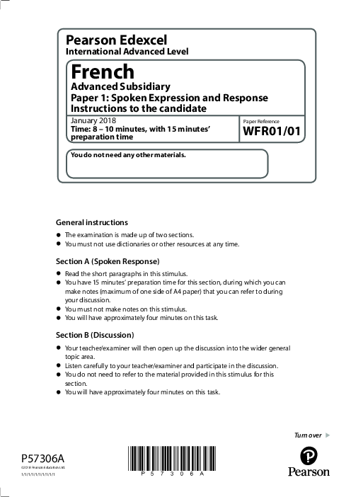 French WFR01/01 January  2018