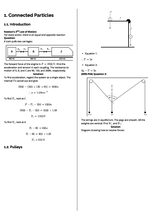 Mathematics (9709) Connected Particles Revision Note