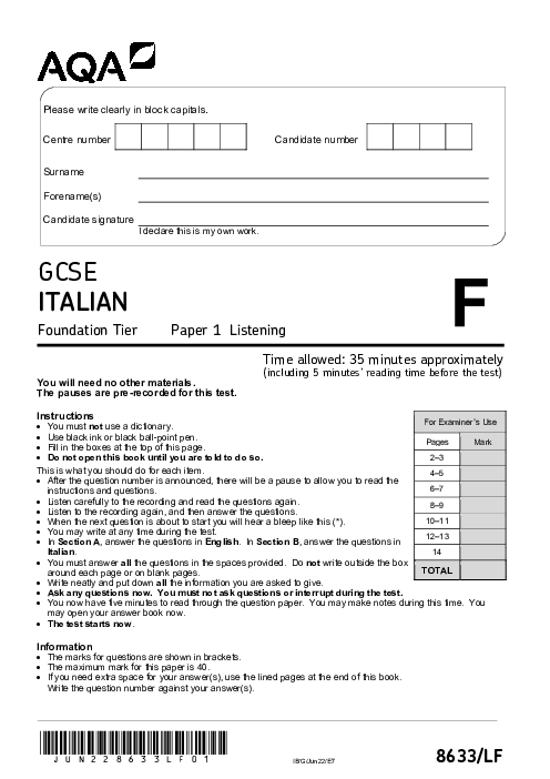 Italian 8633/LF June 2022