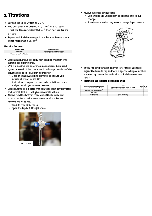 Chemistry (9701) Titrations Revision Note