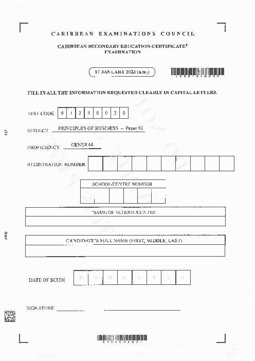 POB January 2023 Paper 2