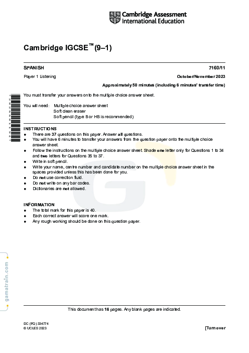 Spanish 7160/11 Oct Nov 2023