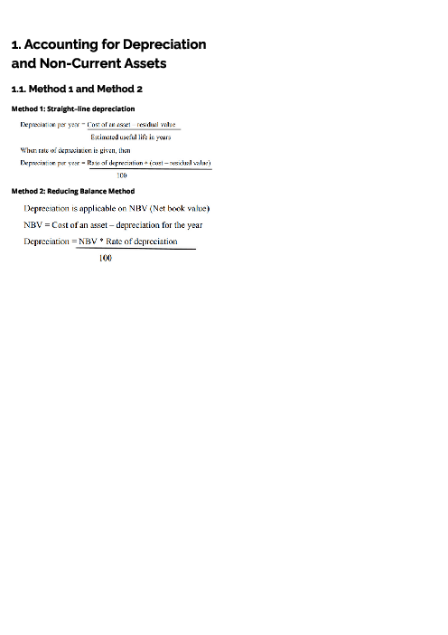 Accounting (0452) Accounting for Depreciation and Non-Current Assets Revision Note