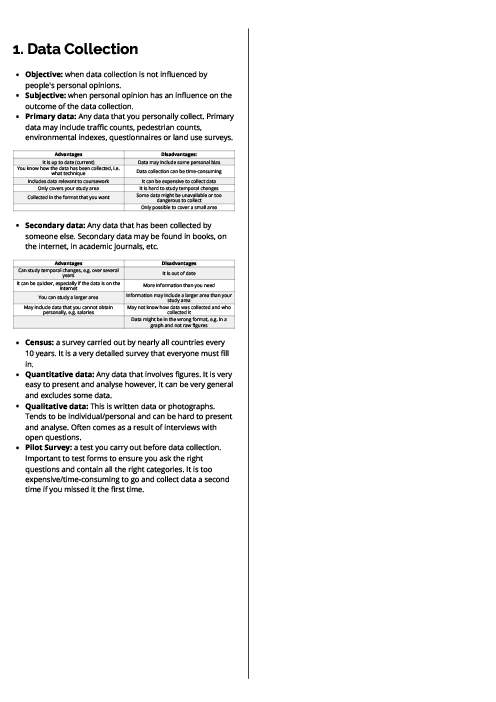 Geography (0460) Data Collection Revision Note
