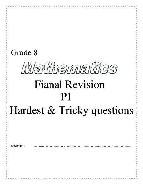 Checkpoint Math Final Revision P1 Hardest and Most Trickiest Questions Solved