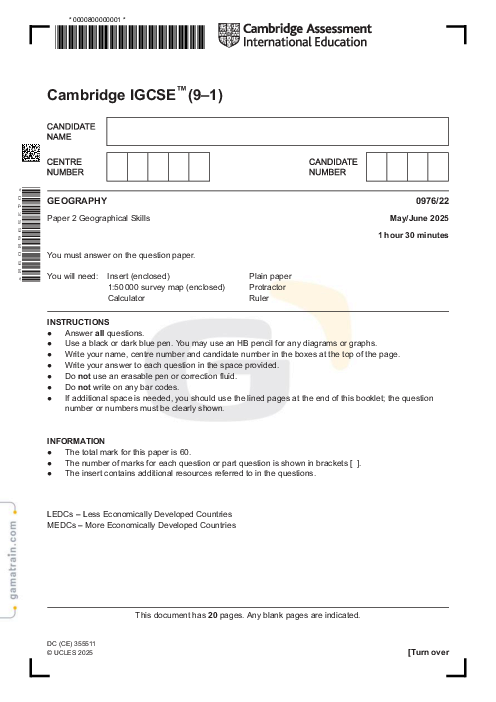 Geography 0976/22 May June 2025